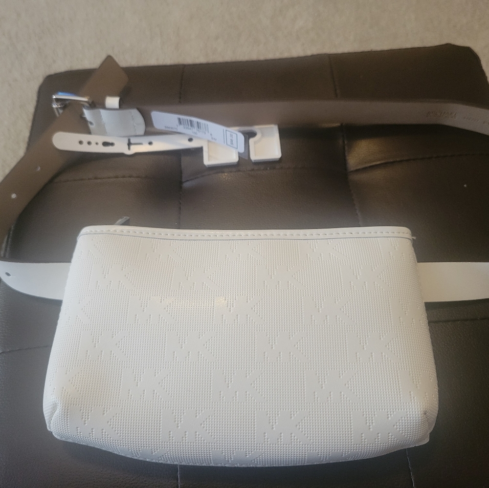 Michael Kors small white belt bag